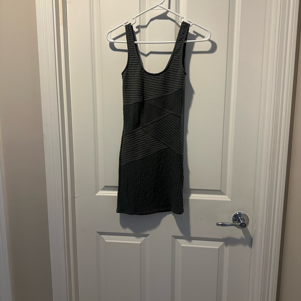 Gray Sleeveless Textured Dress